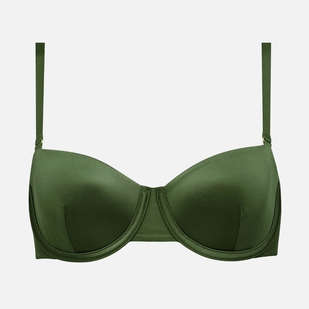 NWOT CUUP Balconette Satin Bra in "Vine Shine" - 36H